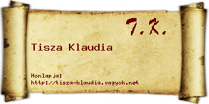 Tisza Klaudia névjegykártya