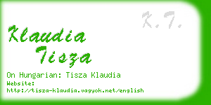 klaudia tisza business card